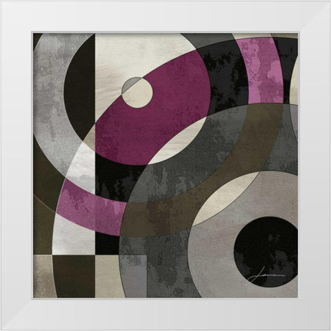 Concentric Squares I White Modern Wood Framed Art Print by Burghardt, James