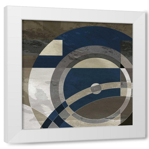 Concentric Squares II White Modern Wood Framed Art Print by Burghardt, James