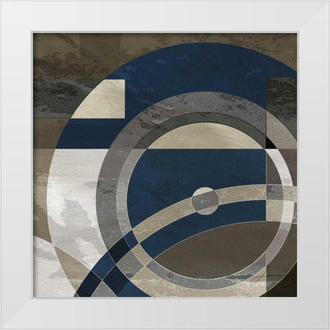 Concentric Squares II White Modern Wood Framed Art Print by Burghardt, James