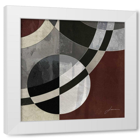 Concentric Squares III White Modern Wood Framed Art Print by Burghardt, James