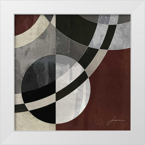 Concentric Squares III White Modern Wood Framed Art Print by Burghardt, James