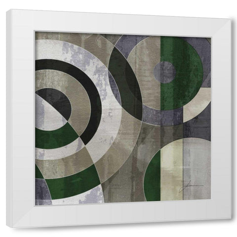 Concentric Squares IV White Modern Wood Framed Art Print by Burghardt, James