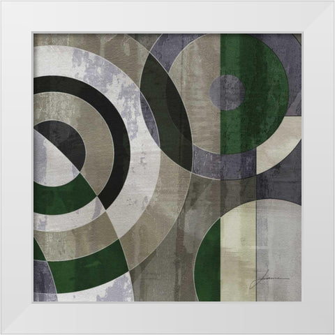 Concentric Squares IV White Modern Wood Framed Art Print by Burghardt, James