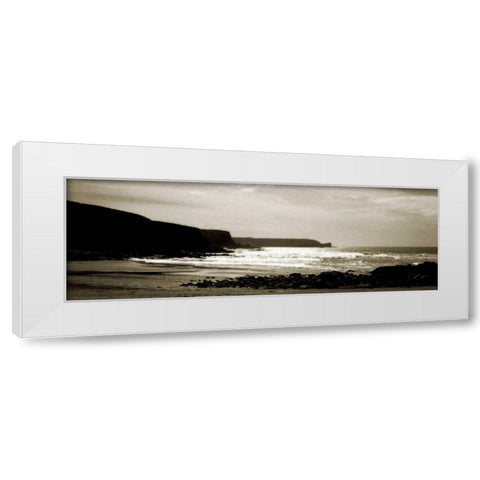 Cornish Beach White Modern Wood Framed Art Print by Bay, Noah