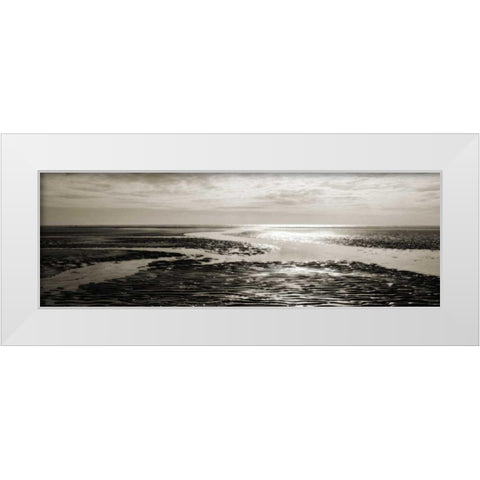 Tidal Streams White Modern Wood Framed Art Print by Bay, Noah