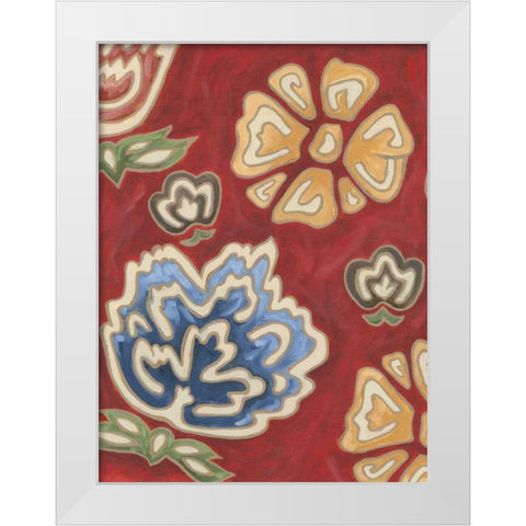 Cheerful Chintz I White Modern Wood Framed Art Print by Deans, Karen