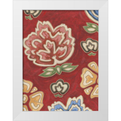 Cheerful Chintz II White Modern Wood Framed Art Print by Deans, Karen