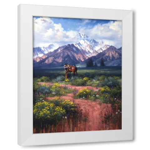 Flowers for Mama White Modern Wood Framed Art Print by Sorenson, Jack