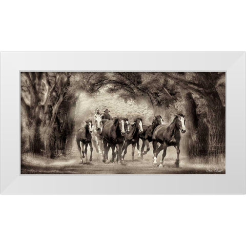 The Chase II White Modern Wood Framed Art Print by Drost, David