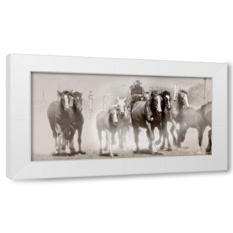 The Chase III White Modern Wood Framed Art Print by Drost, David