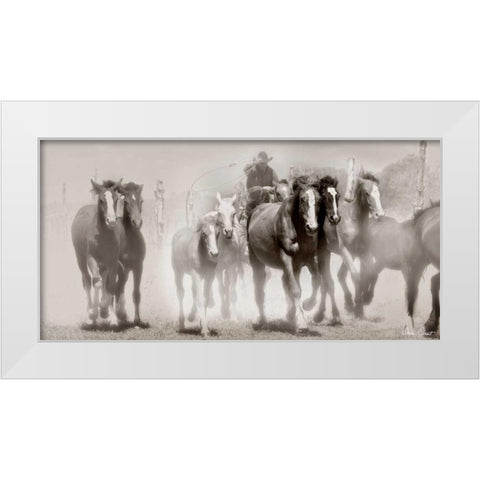 The Chase III White Modern Wood Framed Art Print by Drost, David