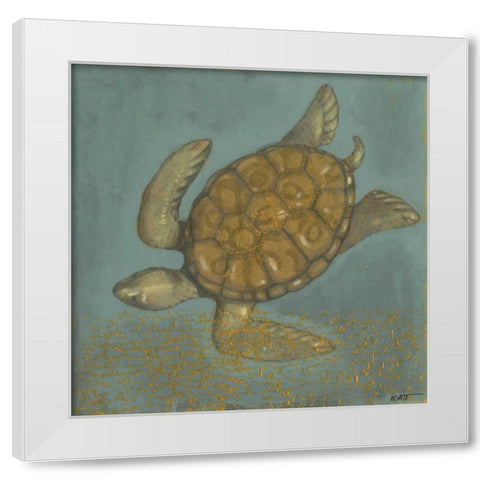 Sea Turtle II White Modern Wood Framed Art Print by Wyatt Jr., Norman