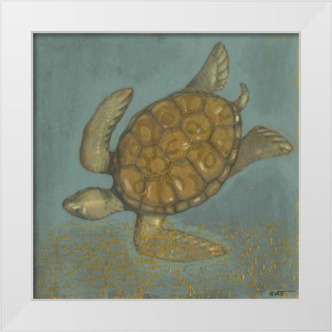 Sea Turtle II White Modern Wood Framed Art Print by Wyatt Jr., Norman