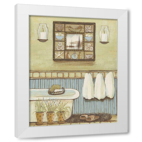 Seabreeze Bath II White Modern Wood Framed Art Print by Russell, Wendy