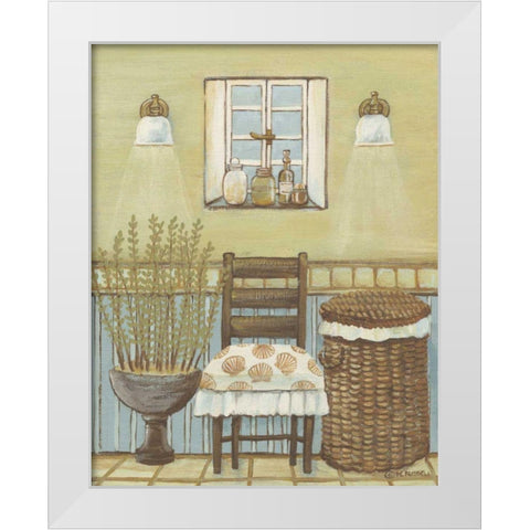 Seabreeze Bath III White Modern Wood Framed Art Print by Russell, Wendy