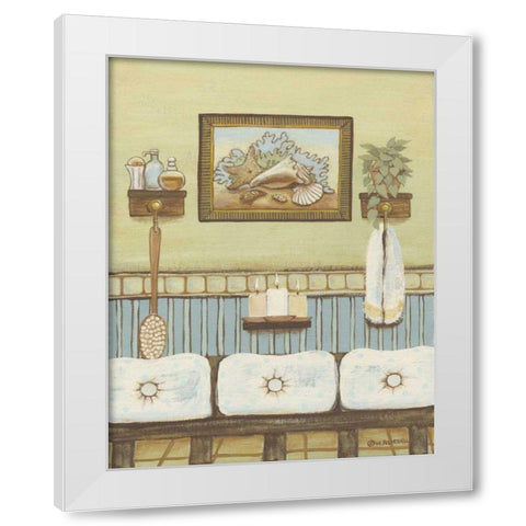 Seabreeze Bath IV White Modern Wood Framed Art Print by Russell, Wendy