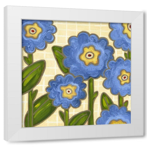 Annie Blue II White Modern Wood Framed Art Print by Deans, Karen