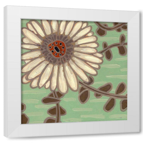 Cleo Aqua II White Modern Wood Framed Art Print by Deans, Karen