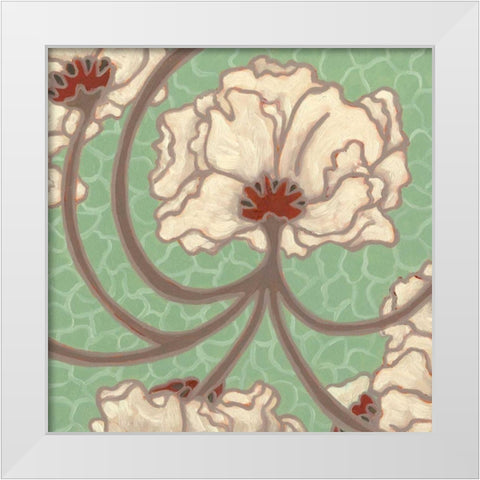 Cleo Aqua III White Modern Wood Framed Art Print by Deans, Karen