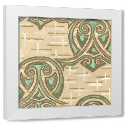 Cleo Aqua IV White Modern Wood Framed Art Print by Deans, Karen
