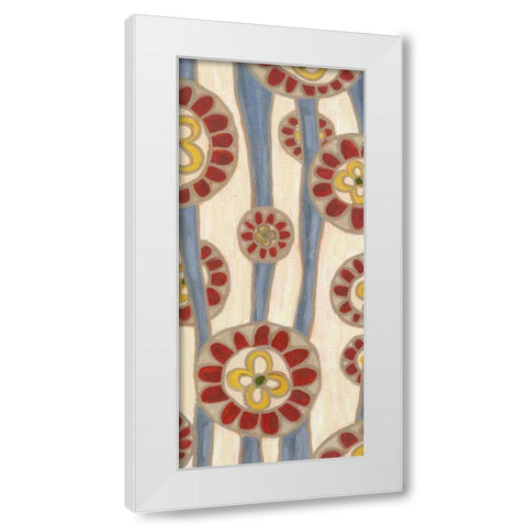 Flowing Flowers I White Modern Wood Framed Art Print by Deans, Karen