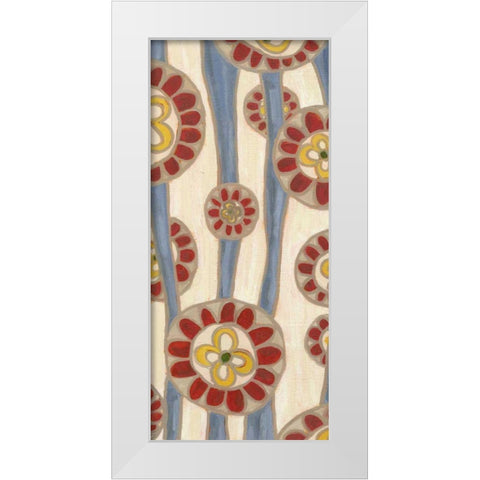 Flowing Flowers I White Modern Wood Framed Art Print by Deans, Karen