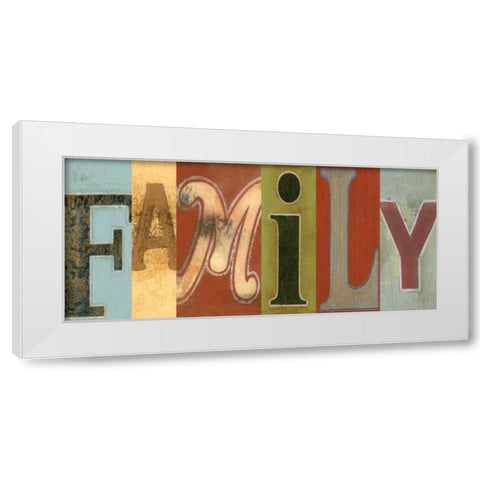 Family Panel White Modern Wood Framed Art Print by Vision Studio