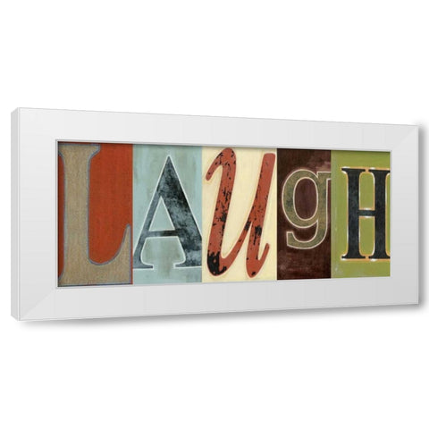 Laugh Panel White Modern Wood Framed Art Print by Vision Studio