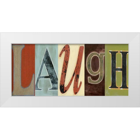 Laugh Panel White Modern Wood Framed Art Print by Vision Studio