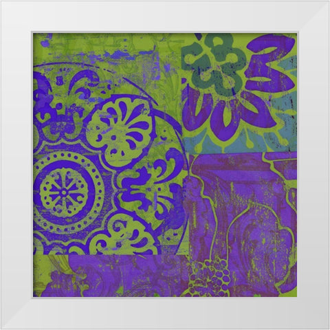 Royal Jewels I White Modern Wood Framed Art Print by Mountain, Ricki