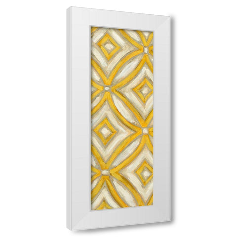 2-Up Earthen Patterns I White Modern Wood Framed Art Print by Deans, Karen