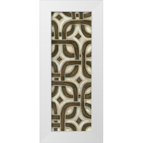2-Up Earthen Patterns V White Modern Wood Framed Art Print by Deans, Karen