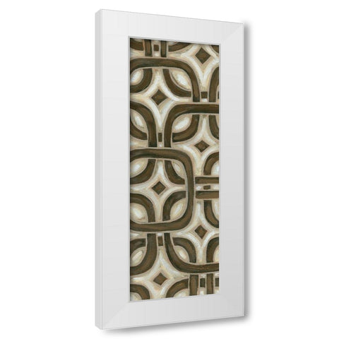 2-Up Earthen Patterns VI White Modern Wood Framed Art Print by Deans, Karen