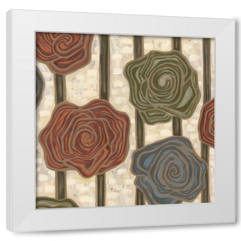 Mod Rosettes I White Modern Wood Framed Art Print by Deans, Karen