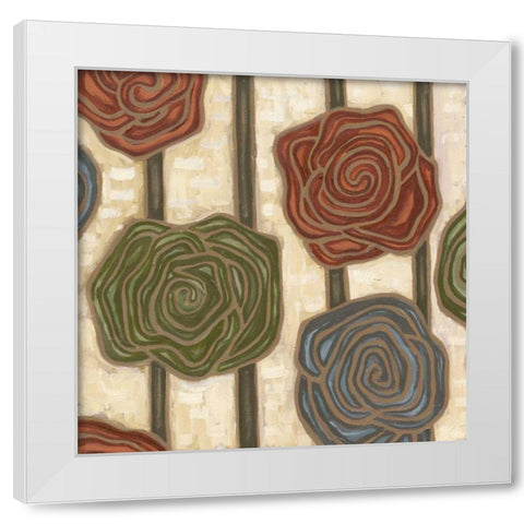 Mod Rosettes II White Modern Wood Framed Art Print by Deans, Karen