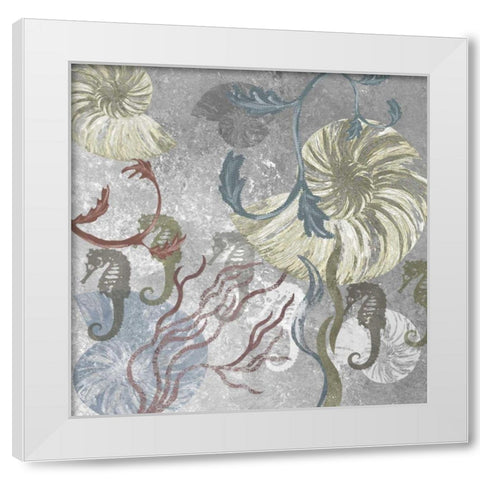 Seahorse Collage II White Modern Wood Framed Art Print by James, Andrea