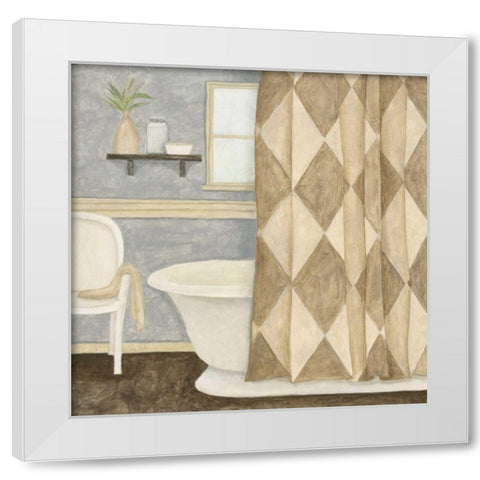 Patterned Bath I White Modern Wood Framed Art Print by Meagher, Megan