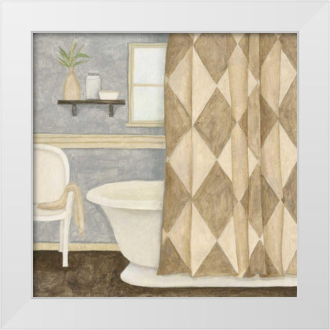 Patterned Bath I White Modern Wood Framed Art Print by Meagher, Megan