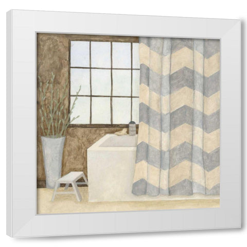 Patterned Bath II White Modern Wood Framed Art Print by Meagher, Megan