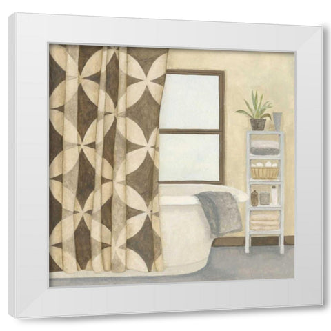 Patterned Bath III White Modern Wood Framed Art Print by Meagher, Megan