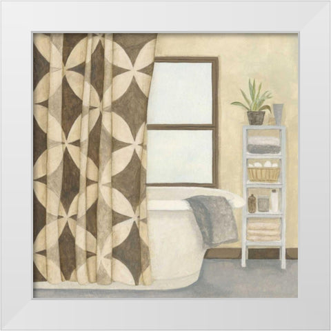 Patterned Bath III White Modern Wood Framed Art Print by Meagher, Megan