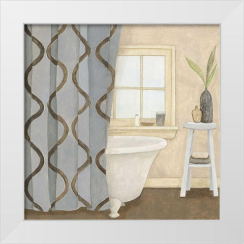 Patterned Bath IV White Modern Wood Framed Art Print by Meagher, Megan