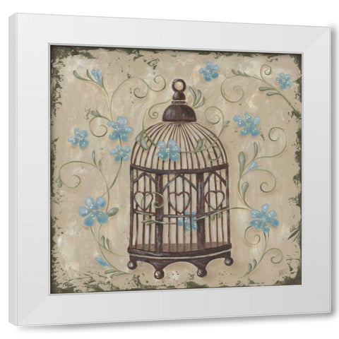 Decorative Bird Cage II White Modern Wood Framed Art Print by Reynolds, Jade