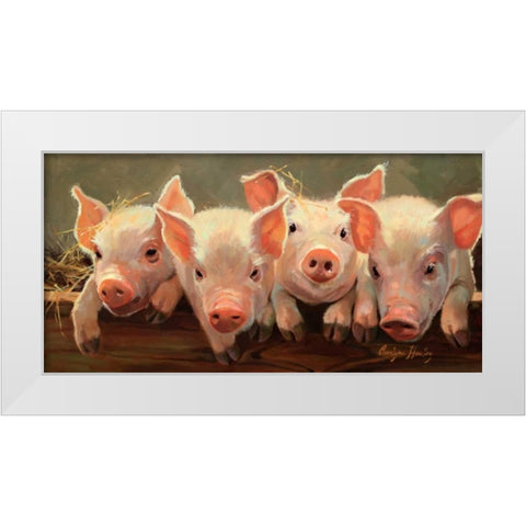 The Big Squeeze White Modern Wood Framed Art Print by Hawley, Carolyne