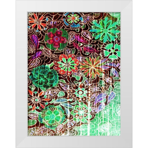 Flower Drift I White Modern Wood Framed Art Print by Harrington, Danielle