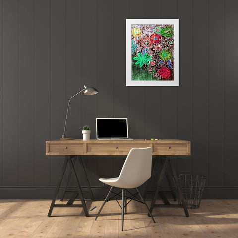 Flower Drift II White Modern Wood Framed Art Print by Harrington, Danielle
