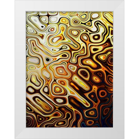 Metallic Shapes I White Modern Wood Framed Art Print by Harrington, Danielle