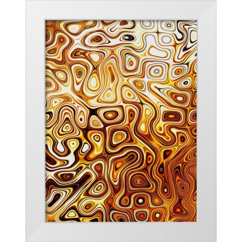 Metallic Shapes II White Modern Wood Framed Art Print by Harrington, Danielle