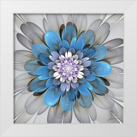 Fractal Blooms III White Modern Wood Framed Art Print by Burghardt, James