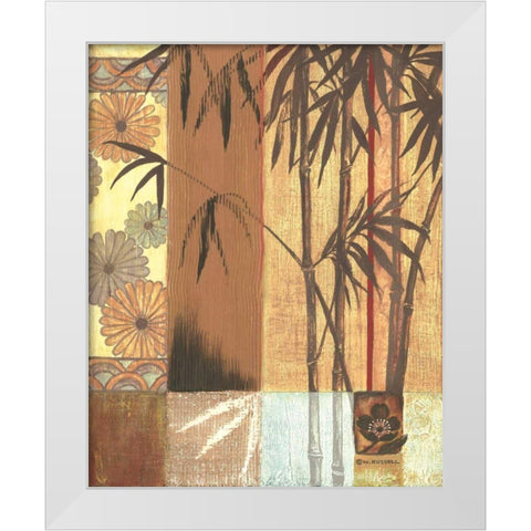 Asian Bamboo White Modern Wood Framed Art Print by Russell, Wendy